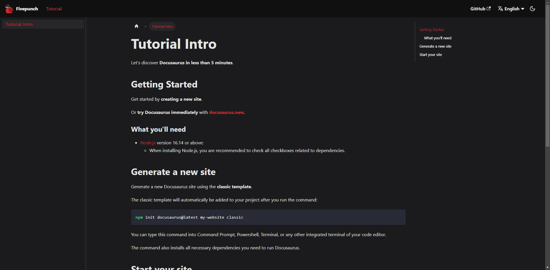 Documentation example